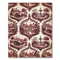 Vintage Sepia Village Carriage Scene Rug