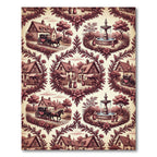 Vintage Sepia Village Carriage Scene Rug