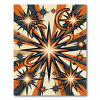 Retro Mid-Century Burnt Orange Starburst Rug
