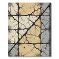 Cracked Stone Tile Geometric Composition Rug