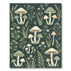 Forest Sage Mushroom and Wildflower Meadow Rug