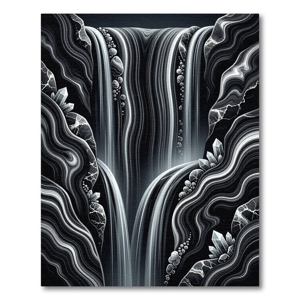 Monochromatic Crystal Waterfall Cliffs Rug
