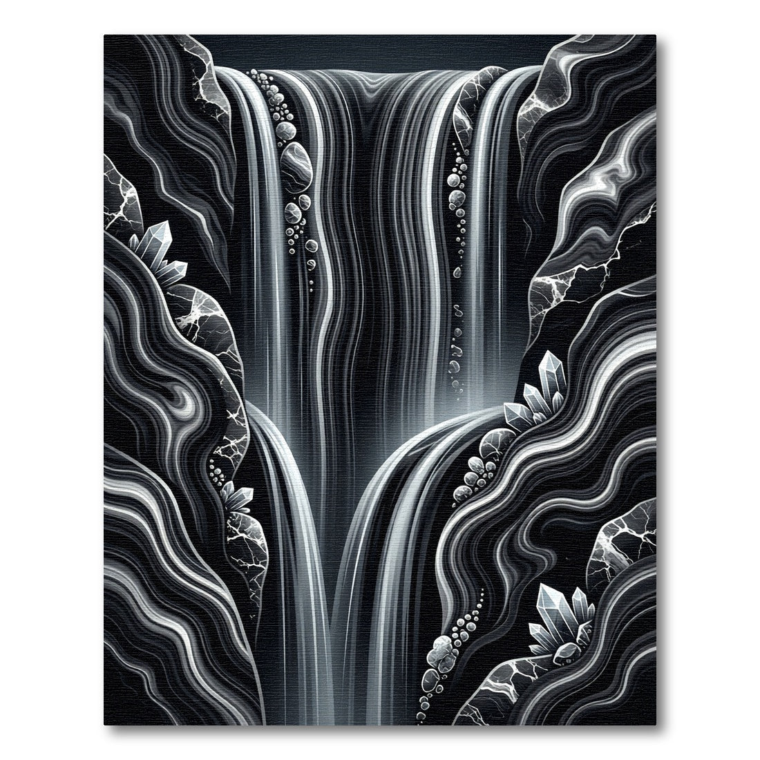Monochromatic Crystal Waterfall Cliffs Rug