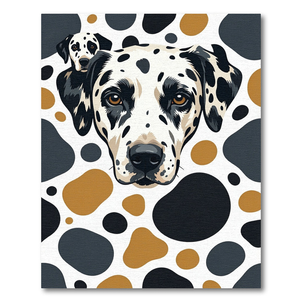 Dalmatian Spot Watercolor Black Ochre Rug