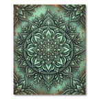 Emerald Foliage Mandala Botanical Art Rug