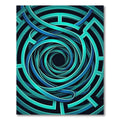 Abstract Teal Spiral Vortex Rug
