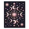 Pink Celestial Moon Stars Constellations Rug