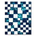 Deep Blue Abstract Geometric Wave Rug