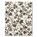 Earthy Brown Vine Leaf Scroll Rug