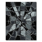 Monochromatic Shattered Glass Geometric Area Rug