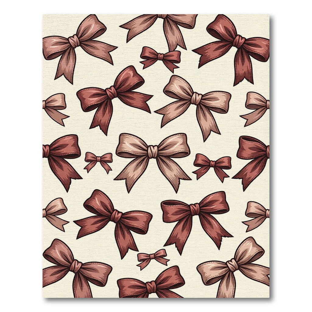 Whimsical Chocolate Bow Ribbon Illustration Rug