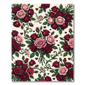 Crimson Pink Roses Cupid Heart Vine Rug