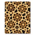 Golden Brown Floral Animal Print Rug