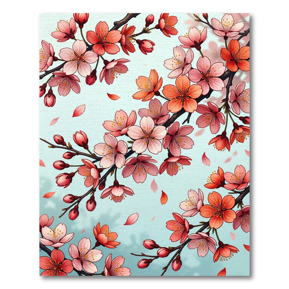Blushing Cherry Blossom Floral Branch Rug