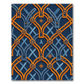 Golden Navigation Compass Geometric Navy Area Rug