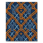 Golden Navigation Compass Geometric Navy Area Rug