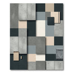 Monochromatic Concrete Block Composition Rug