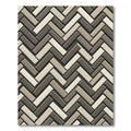 Subtle Taupe Herringbone Weave Rug