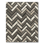 Subtle Taupe Herringbone Weave Rug