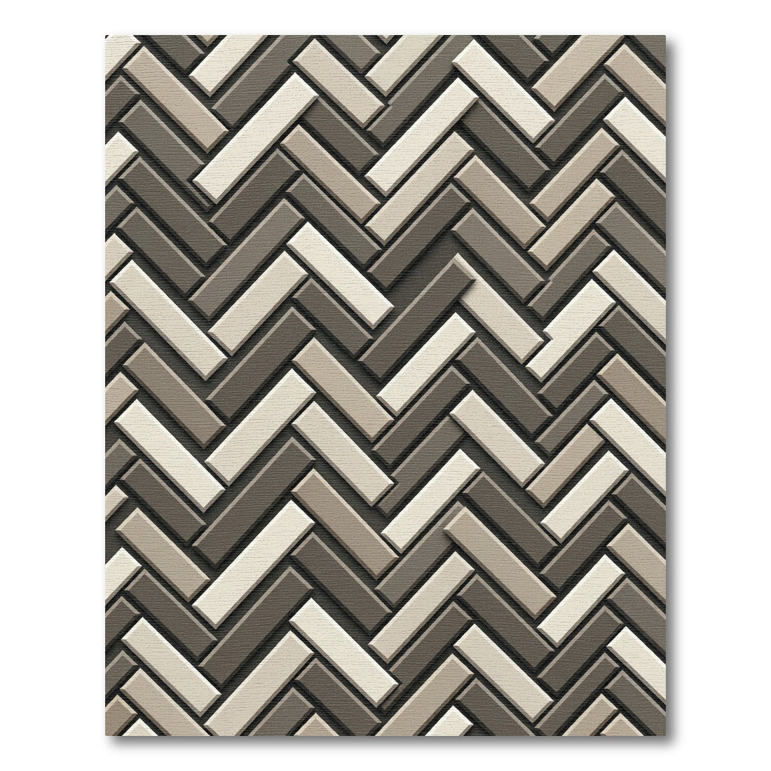 Subtle Taupe Herringbone Weave Rug