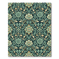 Teal Floral Scrollwork Background Rug