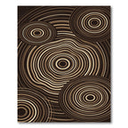 Brown Cream Concentric Circles Rug