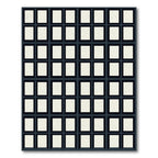 Dark Slate Grid Composition Squares Rug