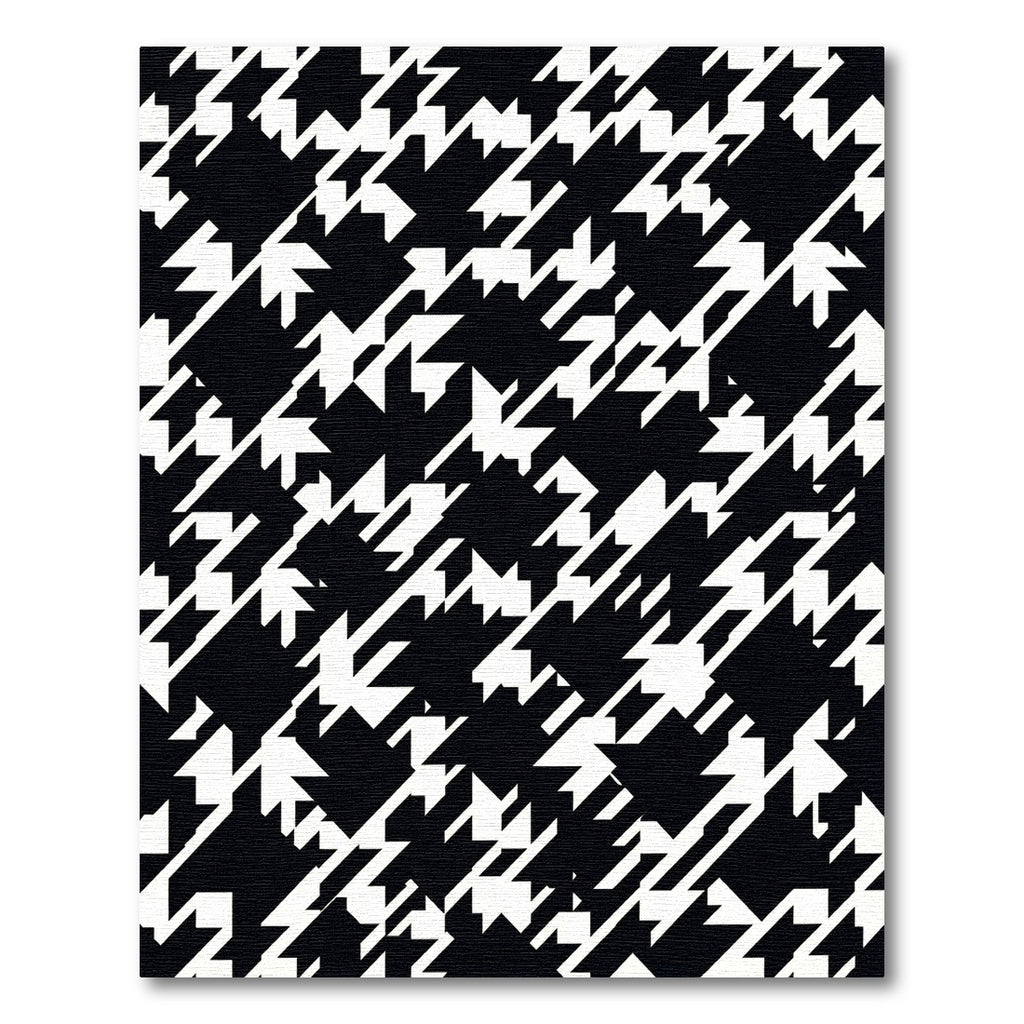 Classic Houndstooth Black White Rug