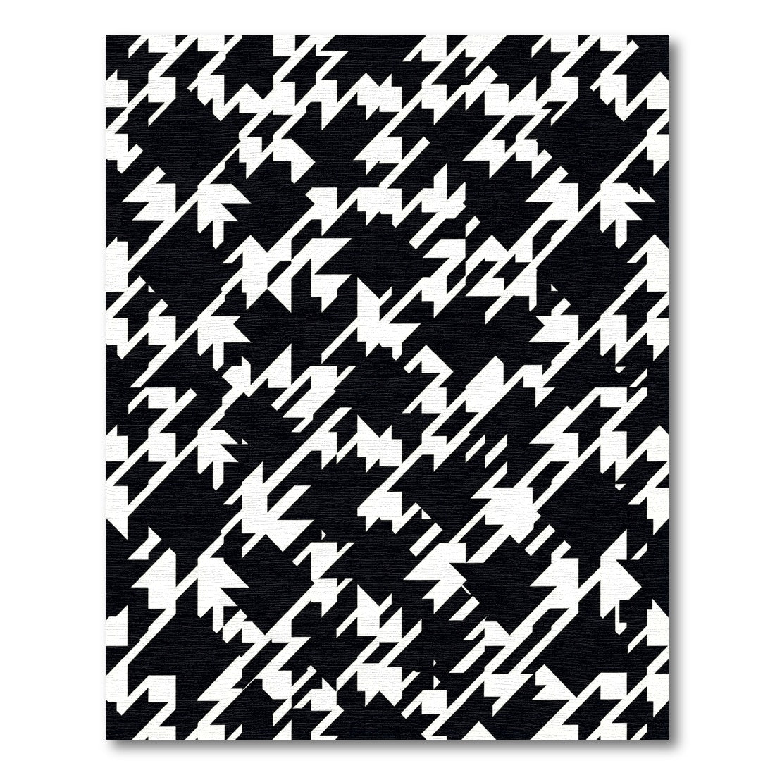 Classic Houndstooth Black White Rug