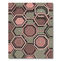 Salmon Pink Geometric Octagon Weave Rug