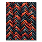 Deep Coral Red Herringbone Weave Rug