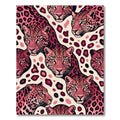 Vibrant Pink Leopard Head Animal Art Rug