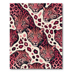 Vibrant Pink Leopard Head Animal Art Rug