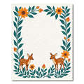 Whimsical Fawns Orange Floral Border Rug