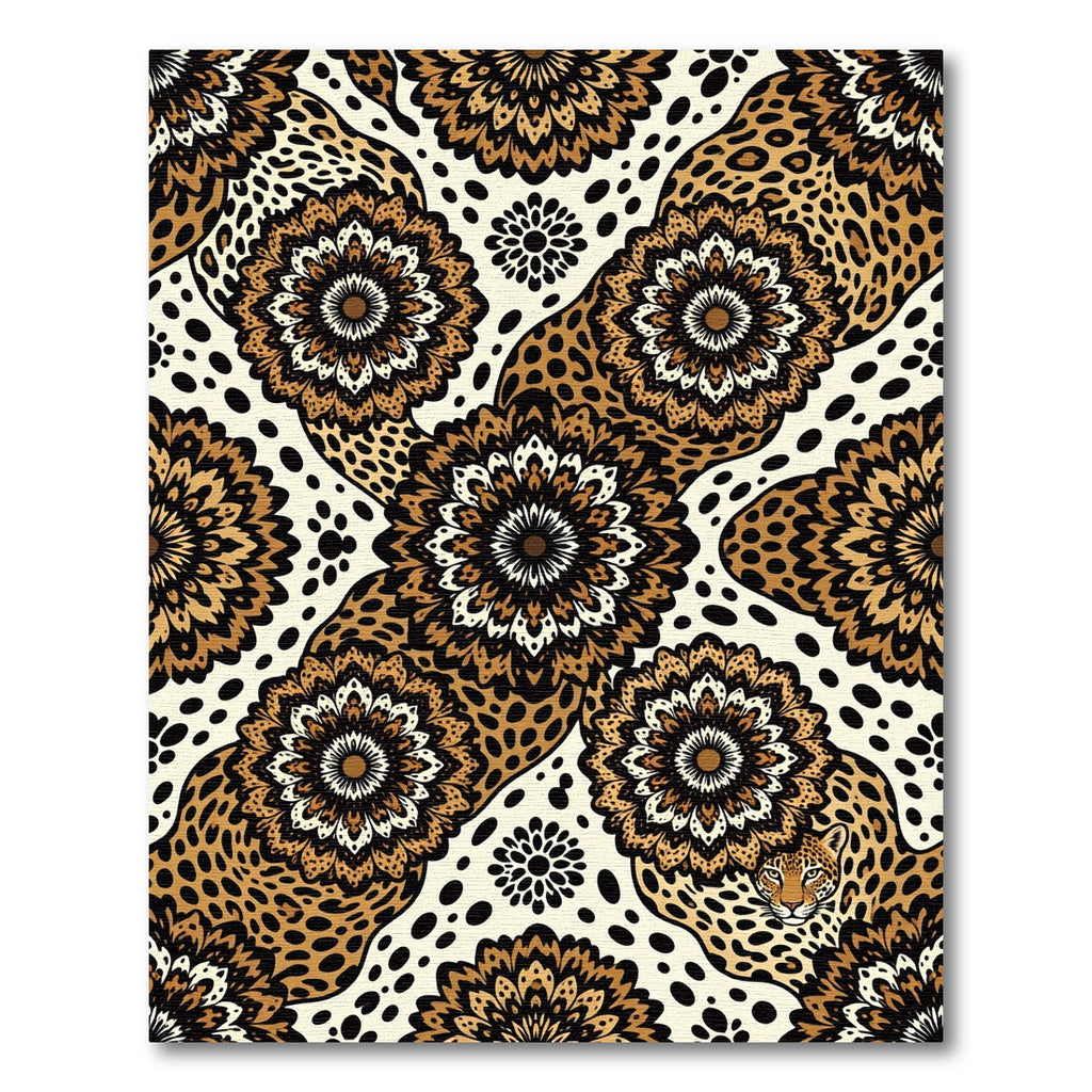 Leopard Animal Spot Floral Mandala Rug