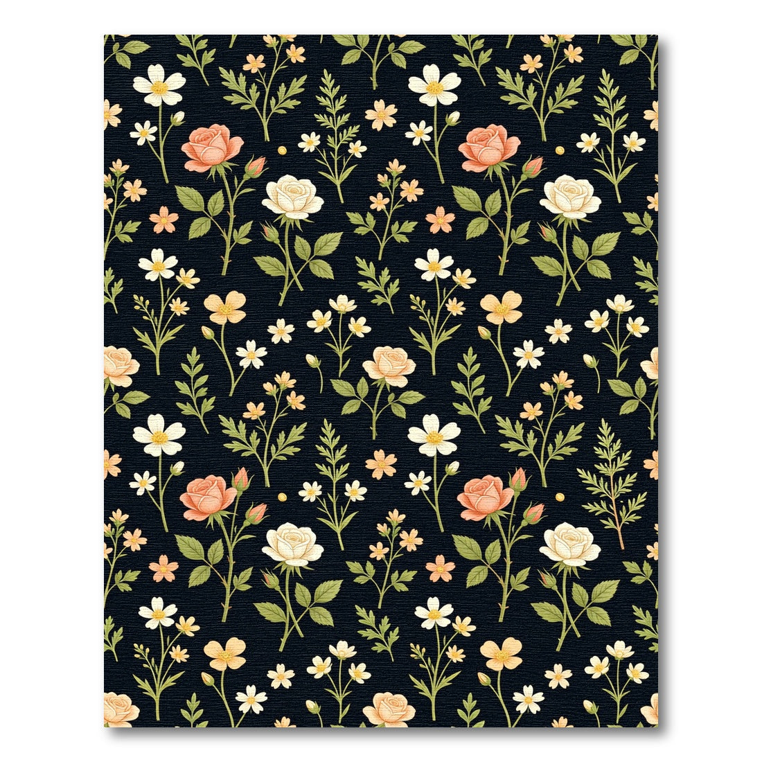 Pale Peach Cream Rose Garden Rug