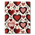 Retro Romantic Heart and Floral Meadow Rug