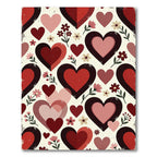 Retro Romantic Heart and Floral Meadow Rug
