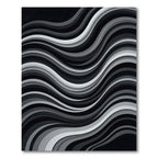 Monochrome Wave Layered Composition Rug