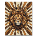 Regal Golden Lion Crown Statement Art Rug