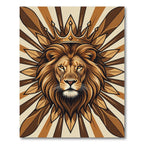 Regal Golden Lion Crown Statement Art Rug