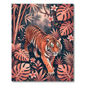 Tropical Tiger and Coral Foliage Rug