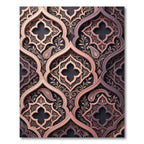 Rose Gold Paisley Arabesque Medallion Rug