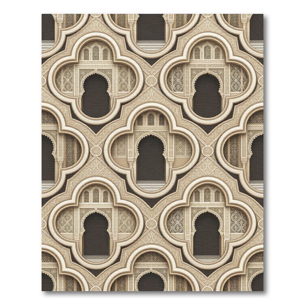 Ornate Archway Lattice Geometric Rug