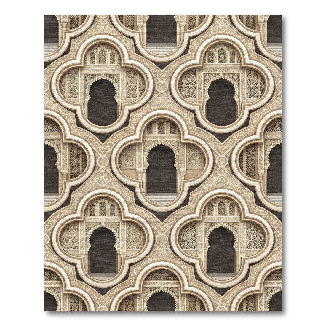 Ornate Archway Lattice Geometric Rug