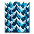 Winter Peaks Cool Tones Mountain Scape Rug