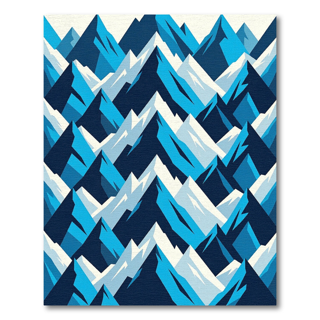 Winter Peaks Cool Tones Mountain Scape Rug