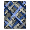 Abstract Blue Gray Plaid Brushstrokes Rug