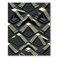 Monochrome Geometric Stairway Illusion Rug