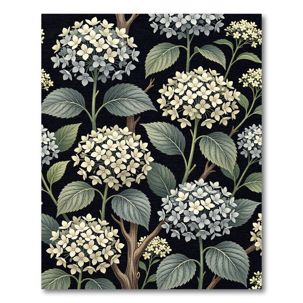 Vintage Hydrangea Bloom Botanical Floral Rug